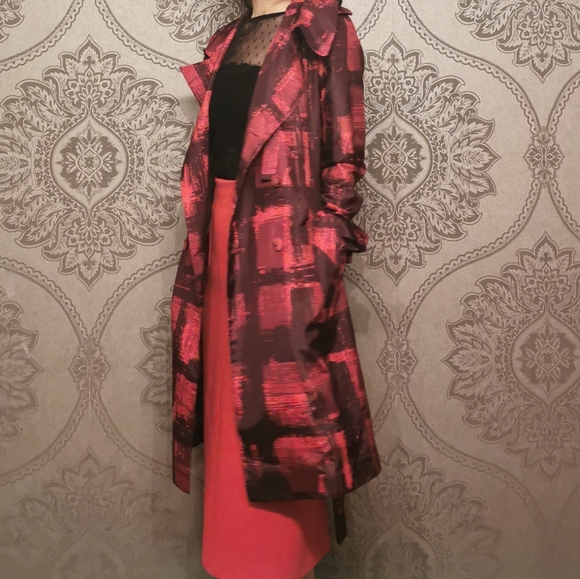 BCBG MaxAzria NWOT 100% silk trench coat - Picture 2 of 8